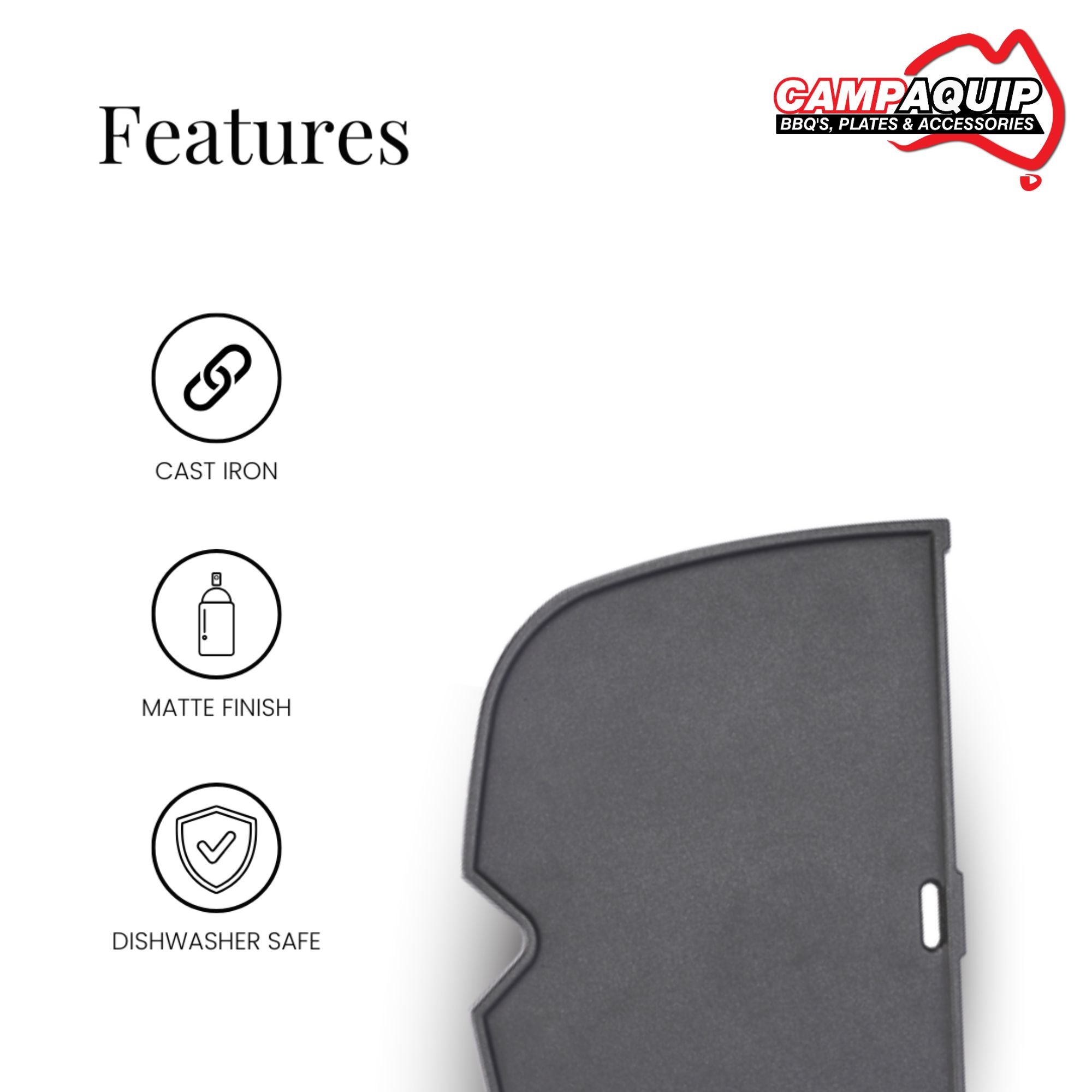 Half Griddle Plate for Weber Baby Q N (Q1000N, Q1200N) - 60061