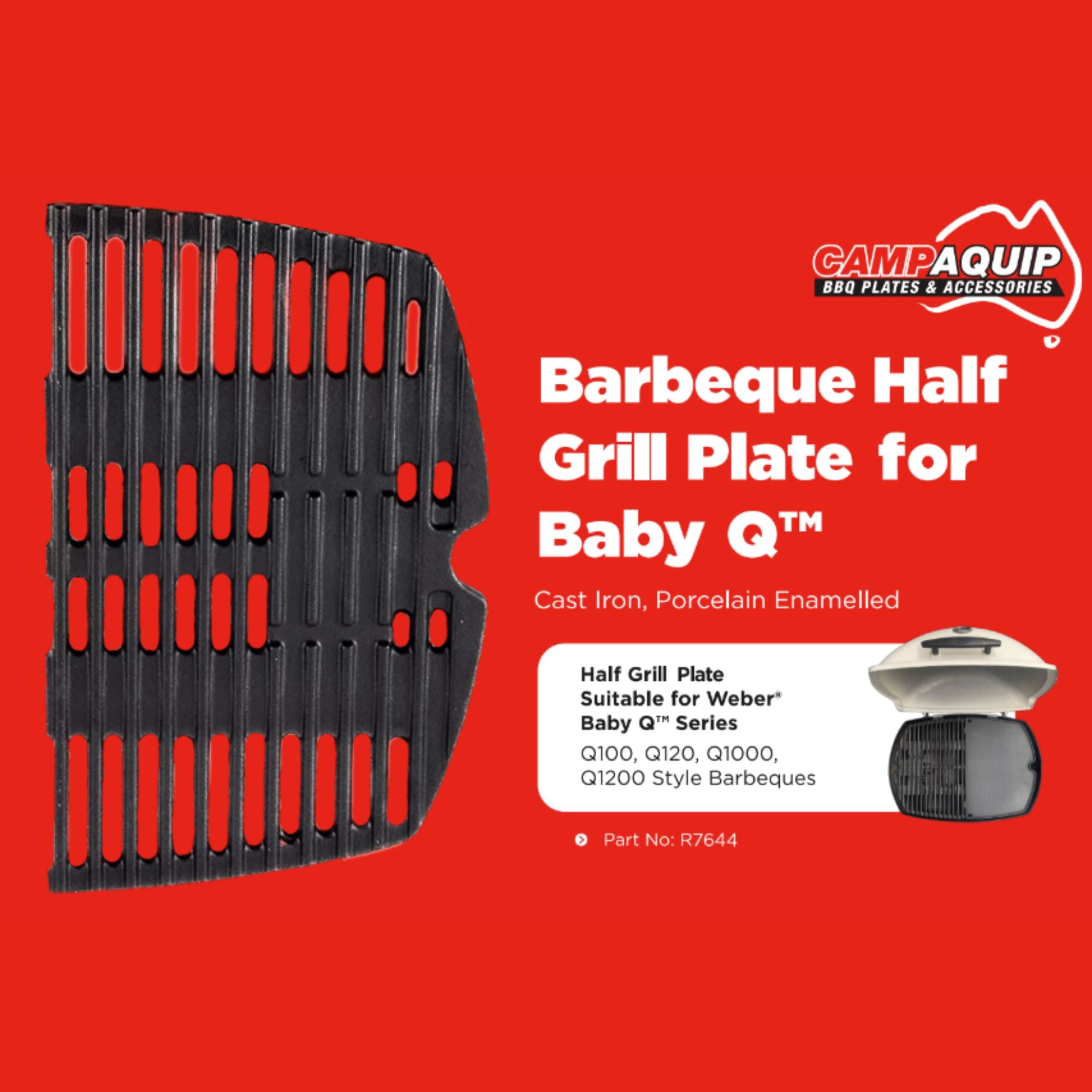 BBQ Half Grill for Weber BABY Q Single - 7644_1