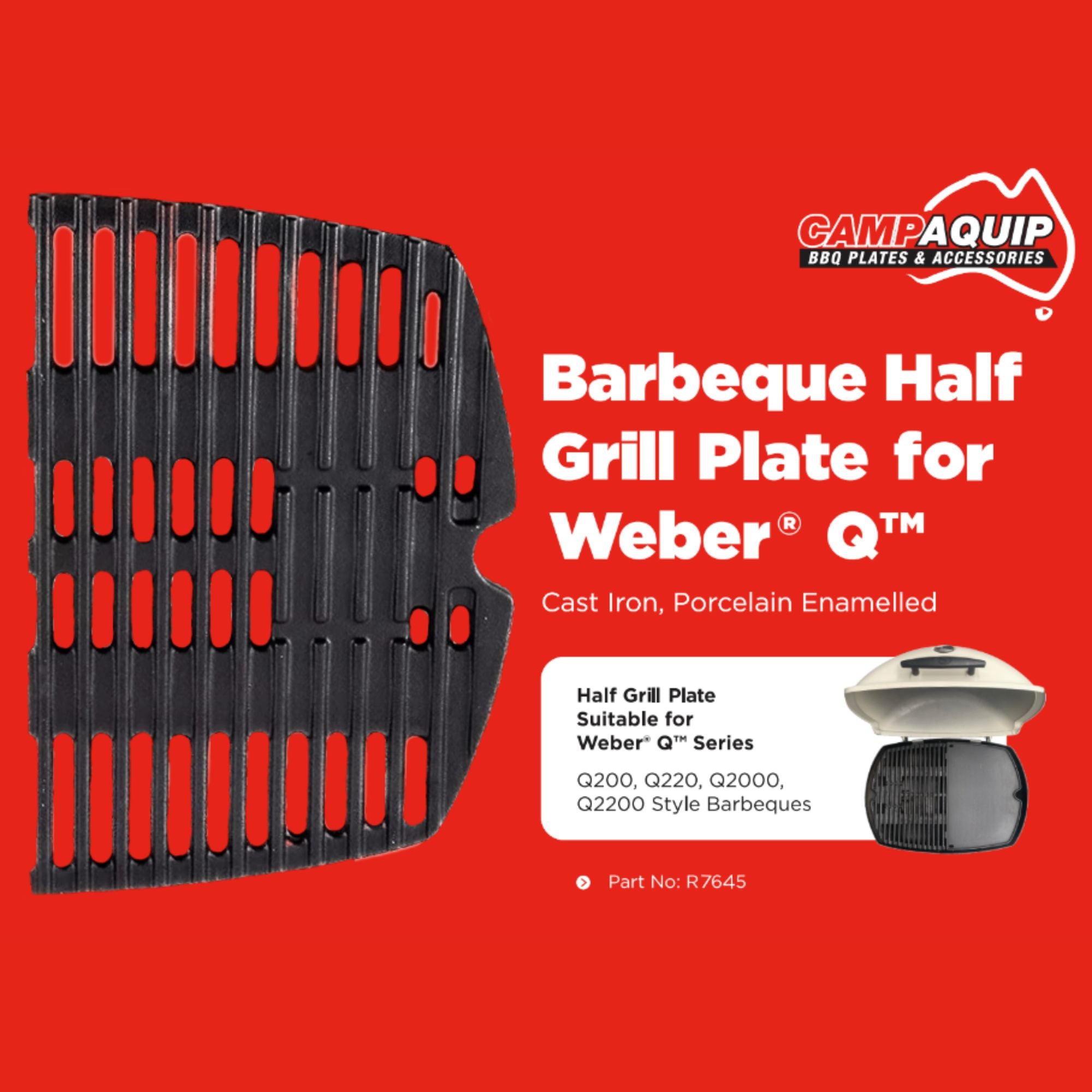 BBQ Half Grill for Weber Q Single - 7645_1