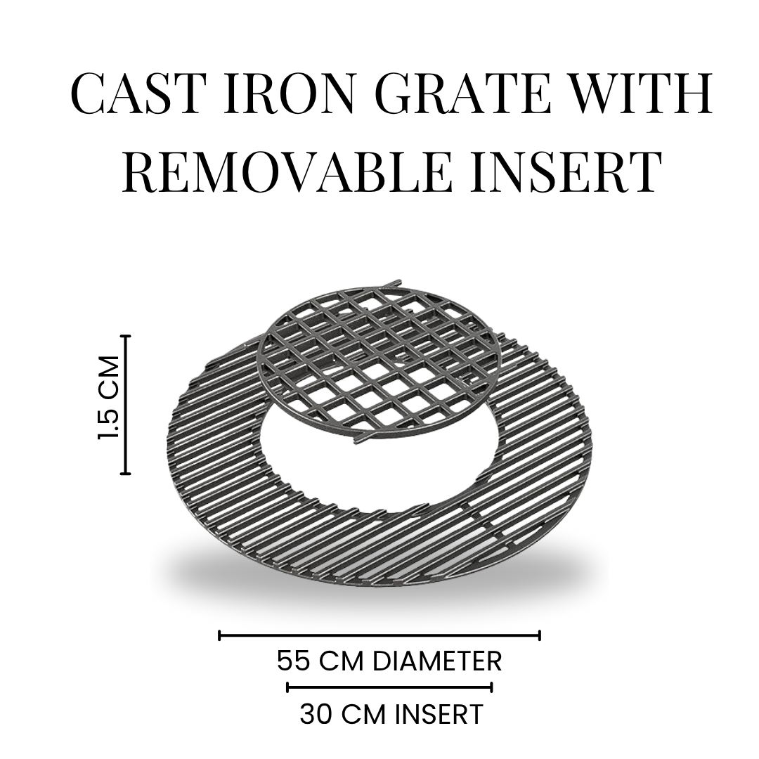 22" Cast Iron Cooking Grate with Removable Insert - 8835