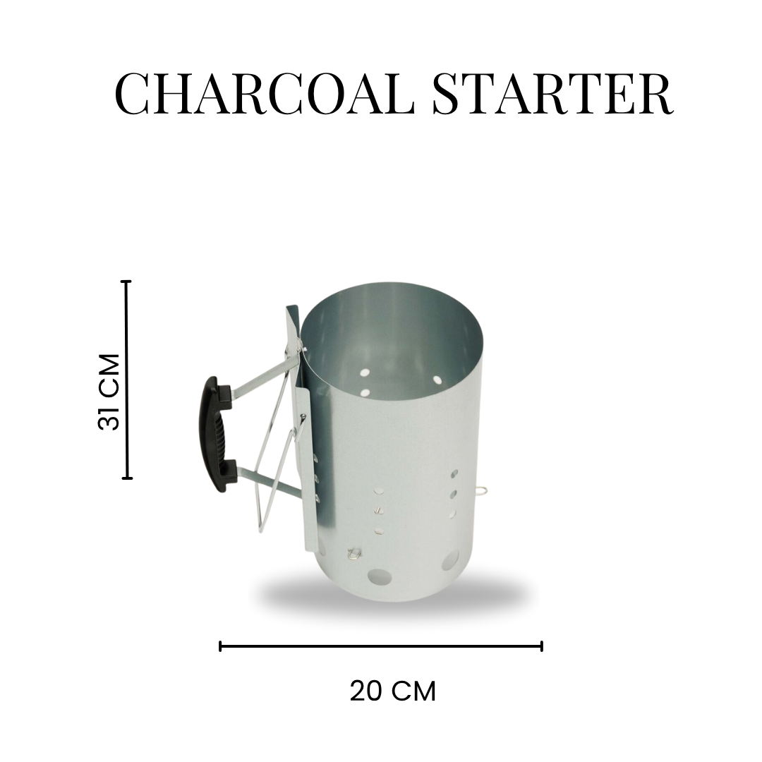 Deluxe: Charcoal Holder, Starter, Grate, Shelf - DELUXE001