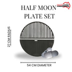 Halfmoon Plate Set | For Weber Kettle BBQ 22-Inch/57cm | Cast Iron Grill & Griddle