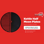 Halfmoon Plate Set | For Weber Kettle BBQ 22-Inch/57cm | Cast Iron Grill & Griddle
