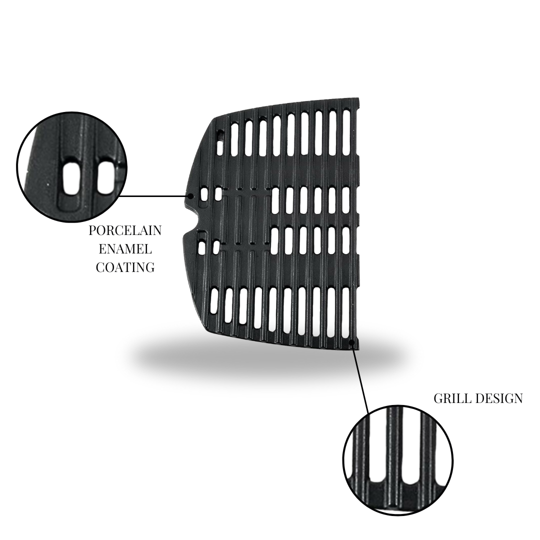 Barbeque Half Grill Plate for Weber Family Q (Set of 2) - 7646