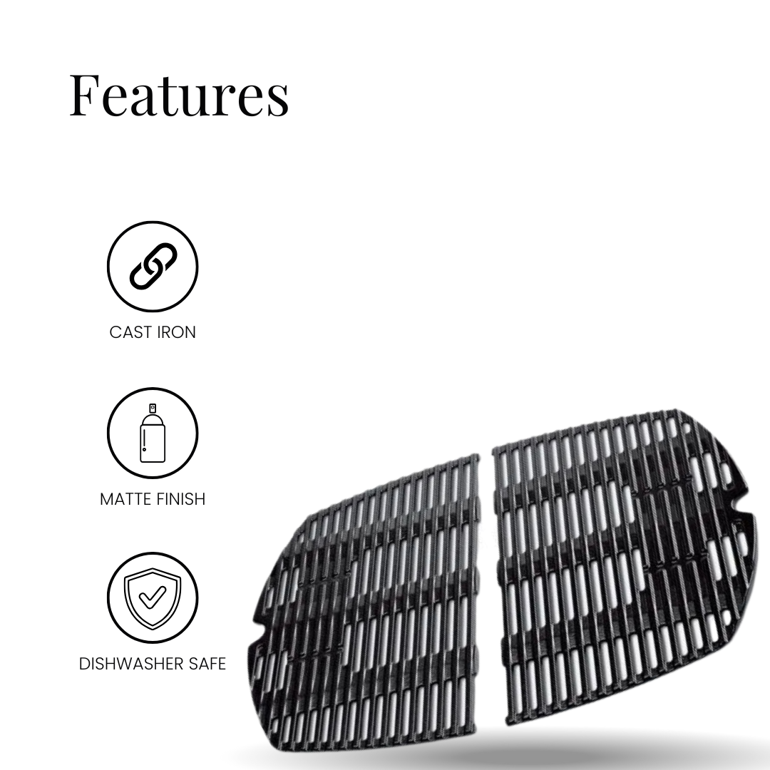 Barbeque Half Grill Plate for Weber Baby Q (Set of 2) - 7644