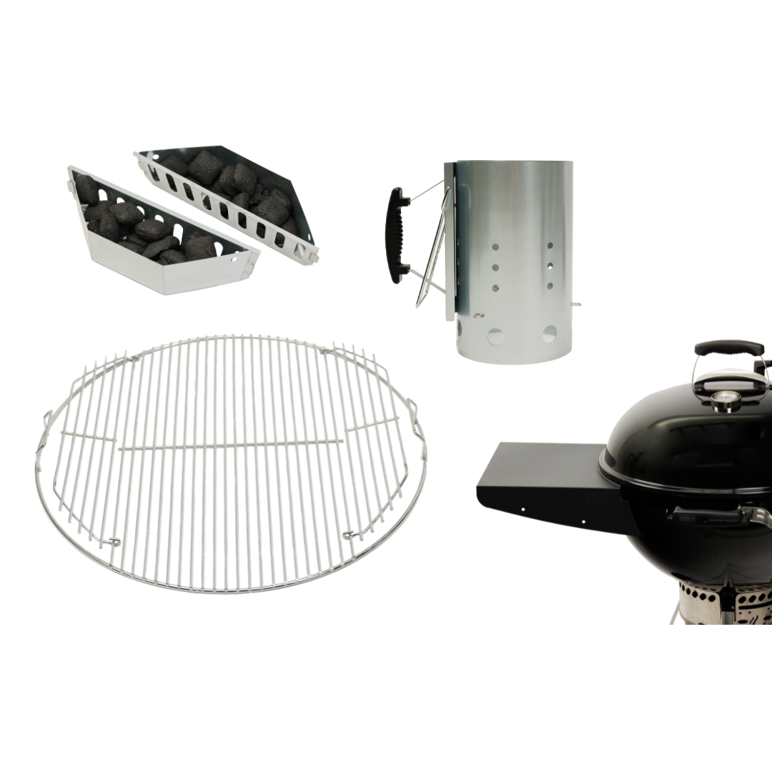 Deluxe: Charcoal Holder, Starter, Grate, Shelf - DELUXE001