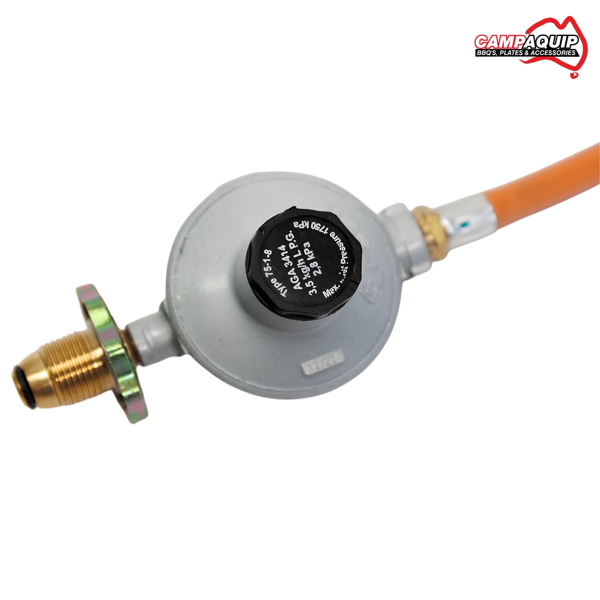 LPG Gas Regulator 0 to 3.5kg/hr Adjsutable for Weber BBQ's with 1.8M hose